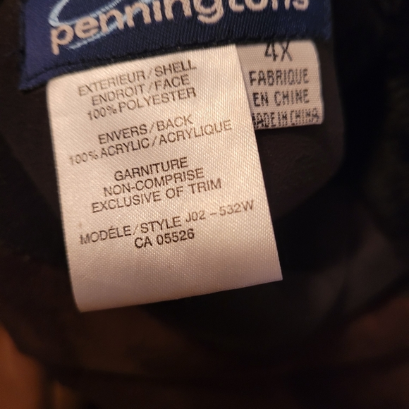 (4X) Brown Faux Suede/Faux Fur Coat - Picture 6 of 6